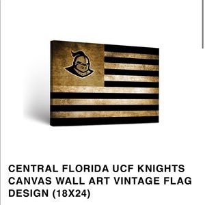 CENTRAL FLORIDA UCF KNIGHTS CANVAS WALL ART VINTAGE FLAG DESIGN (18X24)